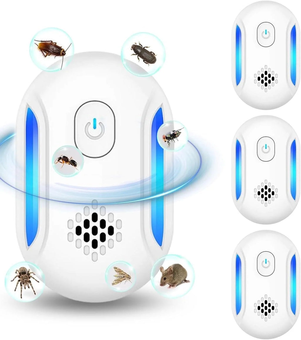 Ultrasonic Pest & Insect Repeler, Electric Mouse Repelent Plug Ins for Roach, Rodent, Mouse, Bugs, Mosquito, Mice, Spider, Ant, Pest Control Plug in Indoor Home Kits, 4 Pack