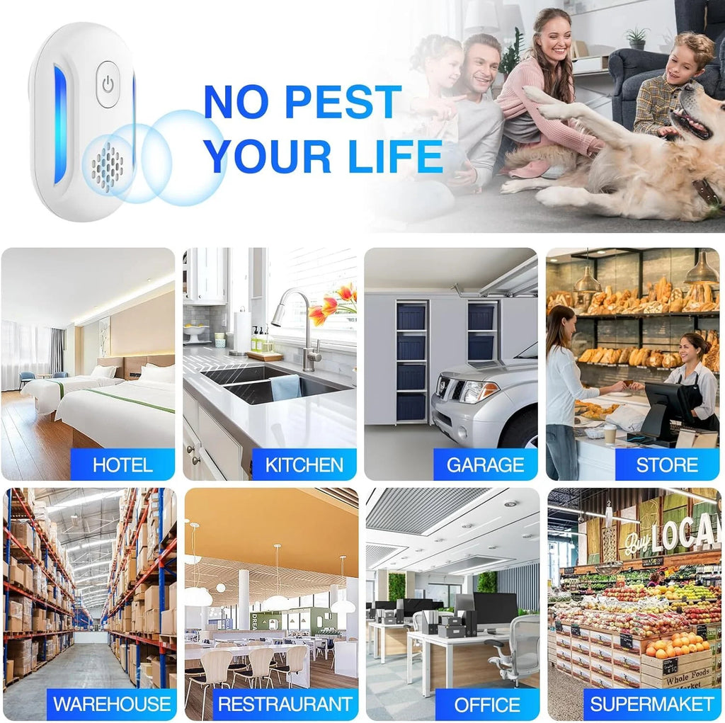 Ultrasonic Pest & Insect Repeler, Electric Mouse Repelent Plug Ins for Roach, Rodent, Mouse, Bugs, Mosquito, Mice, Spider, Ant, Pest Control Plug in Indoor Home Kits, 4 Pack