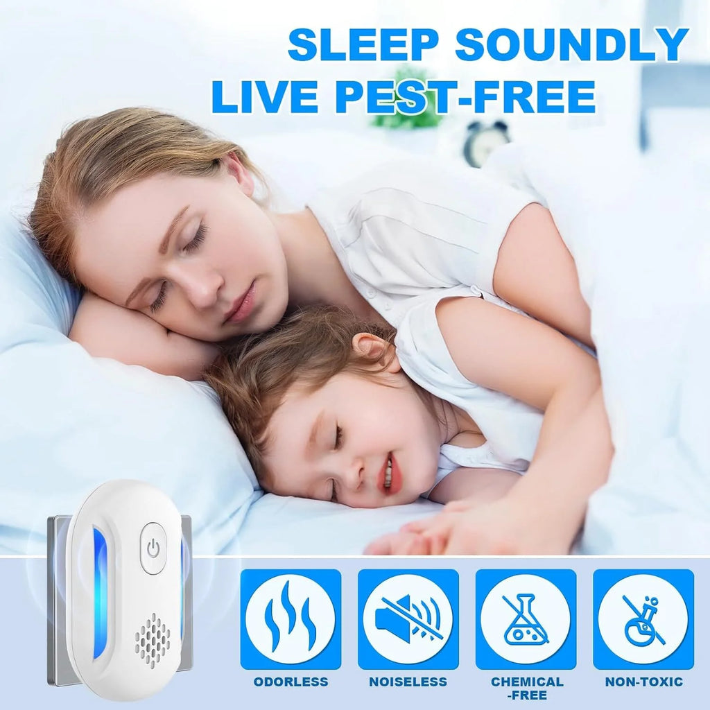 Ultrasonic Pest & Insect Repeler, Electric Mouse Repelent Plug Ins for Roach, Rodent, Mouse, Bugs, Mosquito, Mice, Spider, Ant, Pest Control Plug in Indoor Home Kits, 4 Pack