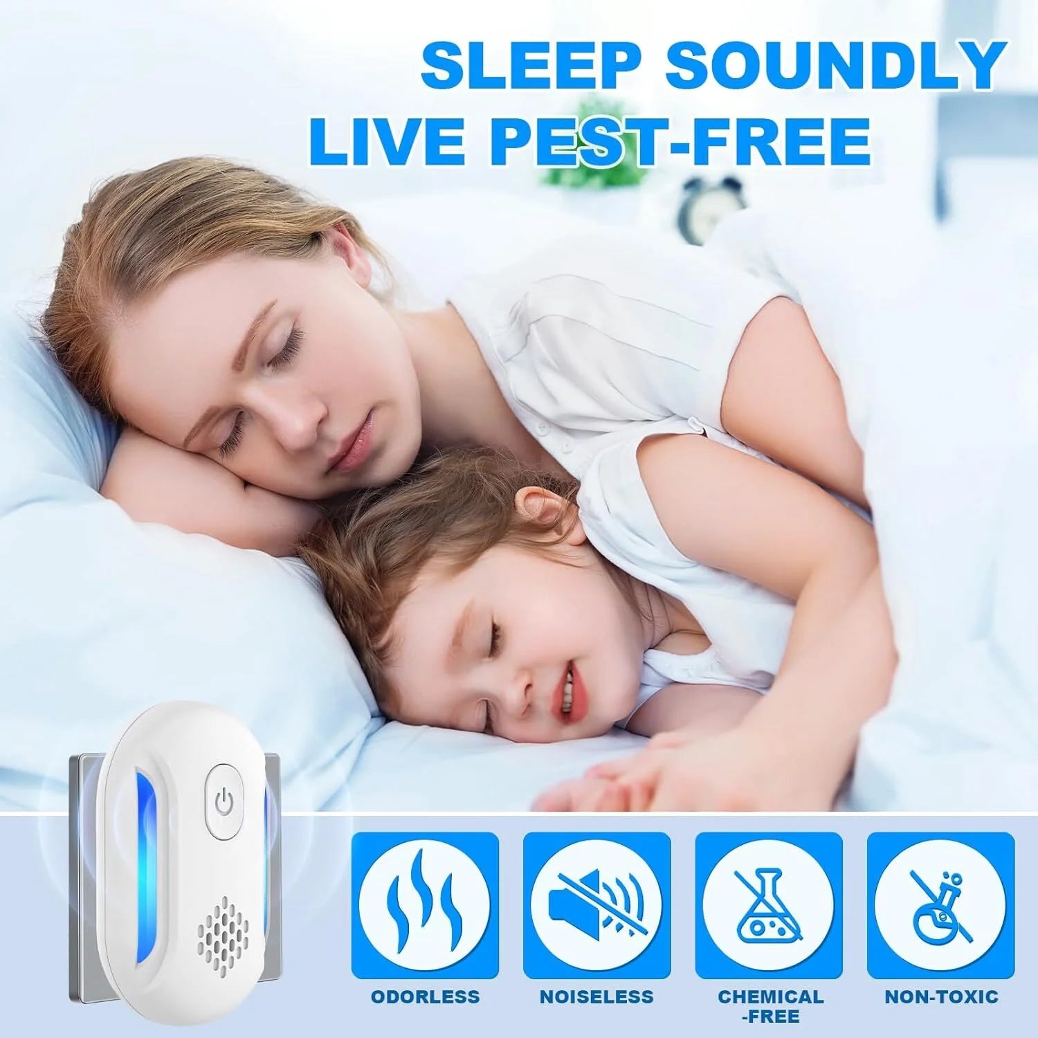 Ultrasonic Pest & Insect Repeler, Electric Mouse Repelent Plug Ins for Roach, Rodent, Mouse, Bugs, Mosquito, Mice, Spider, Ant, Pest Control Plug in Indoor Home Kits, 4 Pack